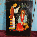 Lot 128 - Whimsical Fantasy Folk Art Lacquered  Russian Painting On Wood Panel, Note Losses, Paper Label On Back