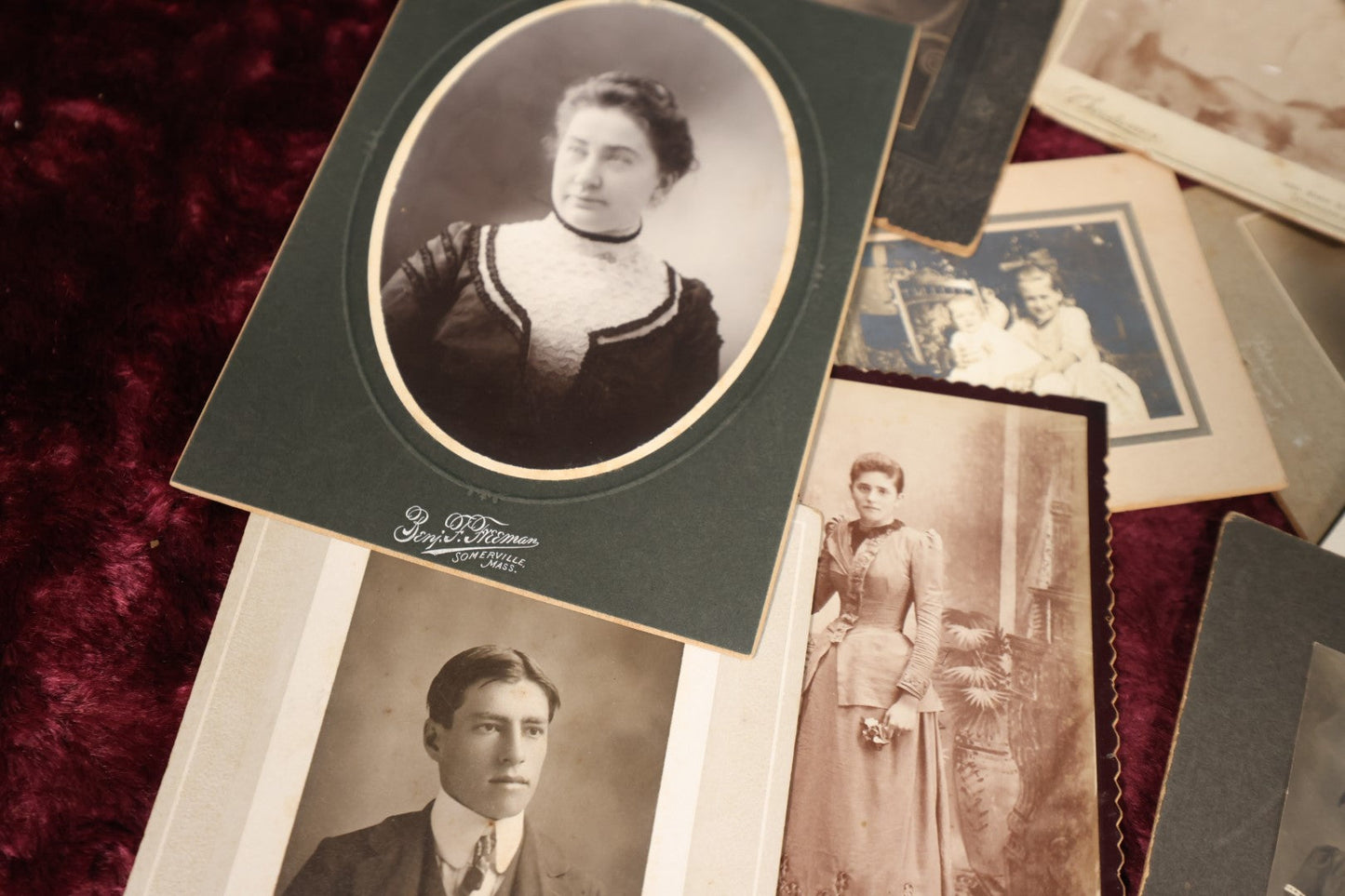 Lot 145 - Photo Lot - Approximately Forty Pieces of Boarded Photos, Cabinet Cards, CDVs, Portraits, And More