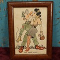 Lot 050 - Vintage Canadian Military Drawing, Post World War II Era, Titled "The First Kiss," Soldier Kissing Woman With Breast Exposed, Signed Kunz (?), K4477 On Back, May Be A Print