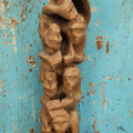 Lot 060 - Carved Wood Caribbean, Haitian Folk Art Boat People Sculpture, In The Style Of Joseph Nacius