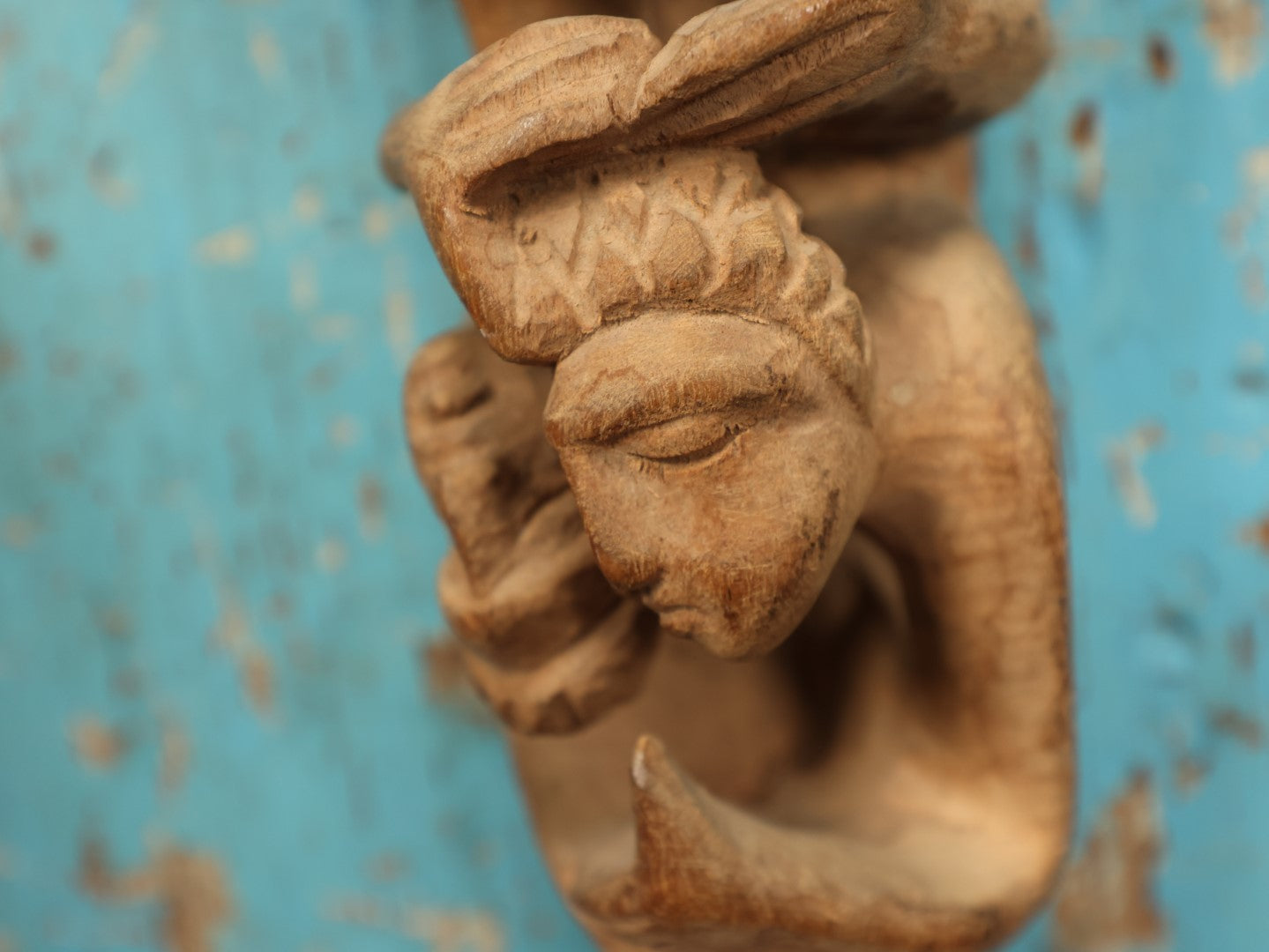Lot 060 - Carved Wood Carribian, Haitian Folk Art Boat People Sculpture, In The Style Of Joseph Nacius