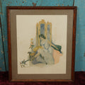 Lot 071 - Framed Antique Risque Pinup Print, "Lucky Dog," Dog Pulling Off Woman's Stocking, Published By Edward Stern And Co. Inc., Philadelphia