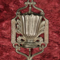 Lot 109 - Antique Cast Iron Wall Pocket Match Safe Match Holder With Strikes On Sides, Urn At Center, Patented January 16, 1867