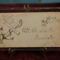 Lot 121 - Hand Drawn Calling Card With Anchor Motif, Bird, W.A. Moulton, Winchester, New Hampshire, Dated 1885, Back Side Has Note From January 1890