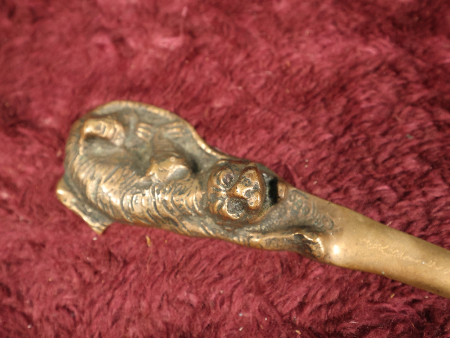 Lot 132 - Antique Cast Metal Bronze Crawling Tiger Letter Opener