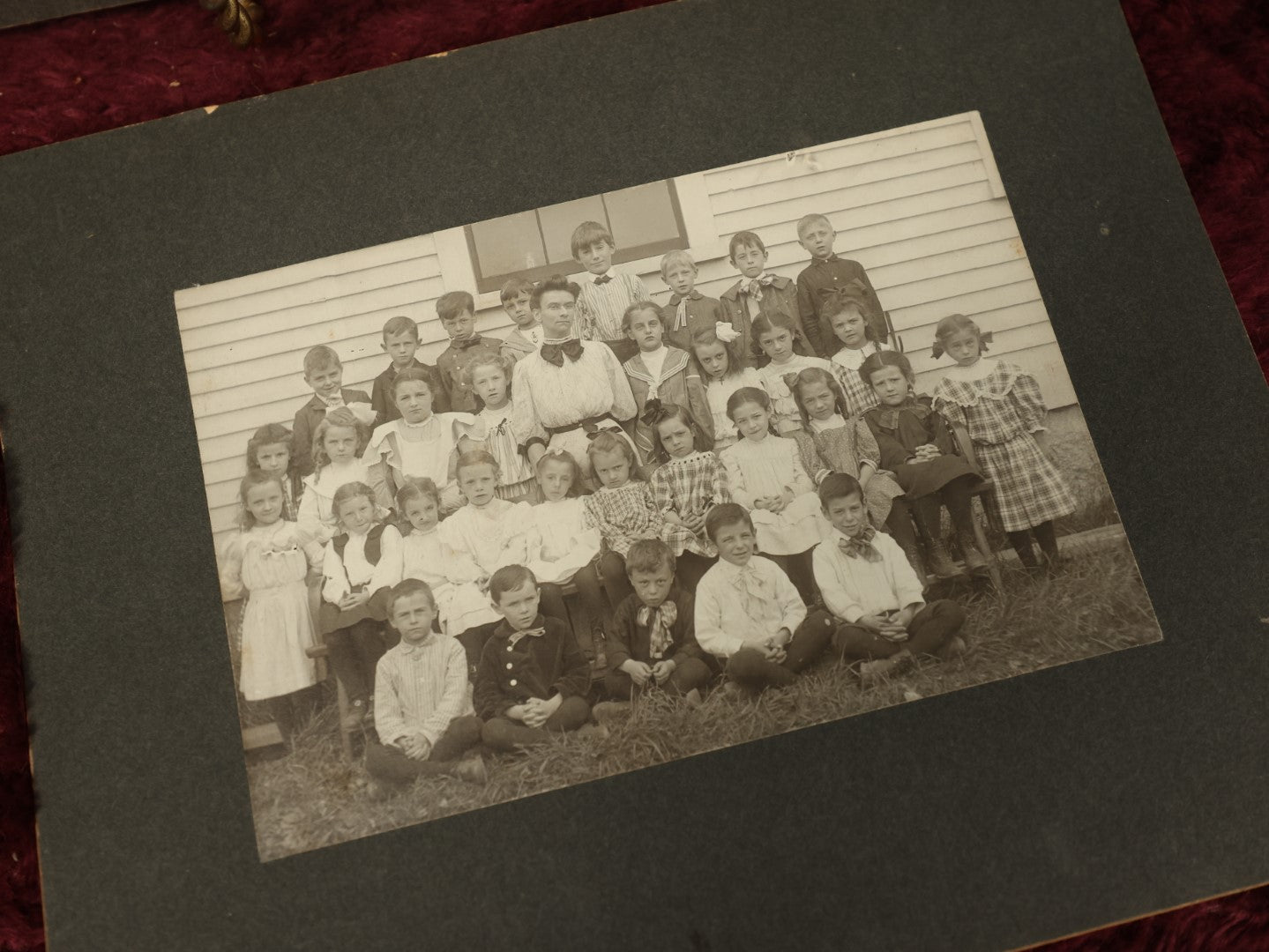 Lot 159 - Pair Of Boarded Photos Of Young School Children, Class Photos, Circa 1900