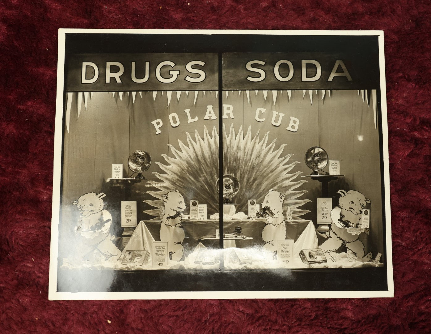 Lot 163 - Single 8X10 Photo Of Drug Store Polar Cub Display