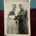 Lot 167 - Single Snapshot Photo - Boys Goofing Off, Reading Tv Guide