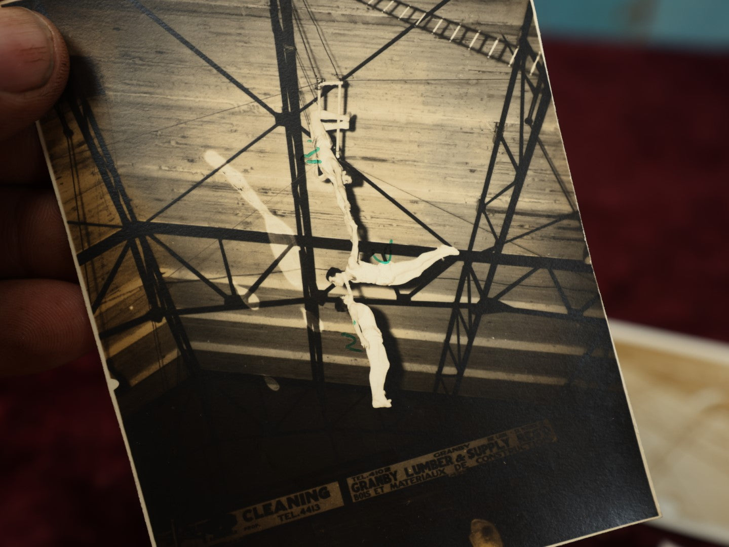 Lot 178 - Three Snap Shot And Christmas Card Showing Trapeze Artists, Related To Boxer "Auger"