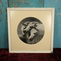 Lot 003 - Antique Framed Print Of J.F. Herring's Pharaoh's Horses, Black-And-White Print In Wood Frame, Note Tear To Print On Right Side