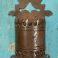 Lot 041 - Antique Cut Metal Match Safe With Gothic Design, Brass Or Bronze