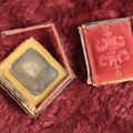 Lot 074 - Antique 1/6th Plate Daguerreotype Photograph Of Man With Mustache, Beard, Note Case Is In Pieces, Photo Not Sealed