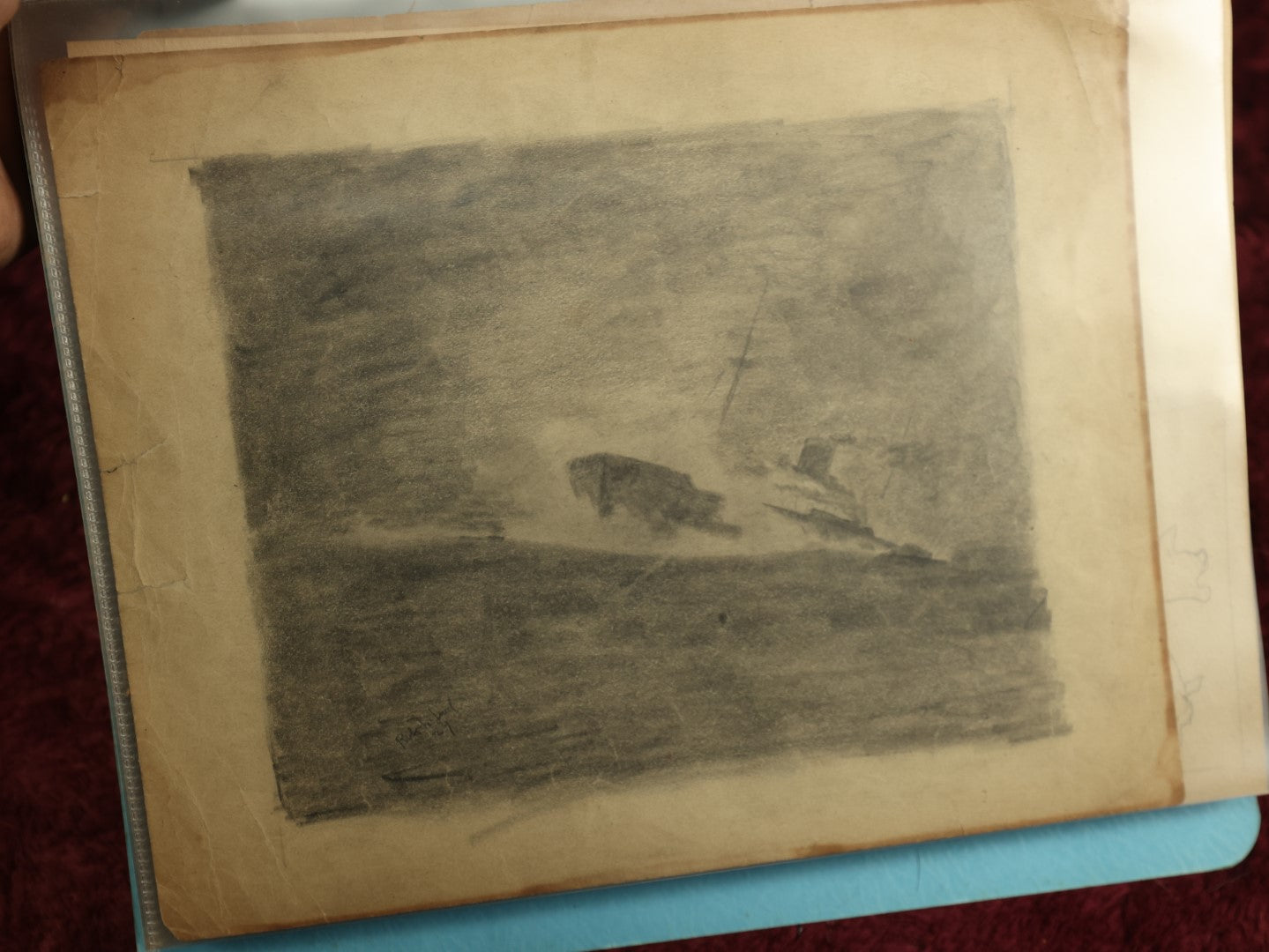 Lot 003 - Incredible Archive Collection Of The Dark And Esoteric Sketches And Drawings Of Robert M. Lead, Woburn, Massachusetts, Circa 1920s, Including 30+ Original Drawings Of Interesting Subjects: War, Burlesque, Ships, Travel And More