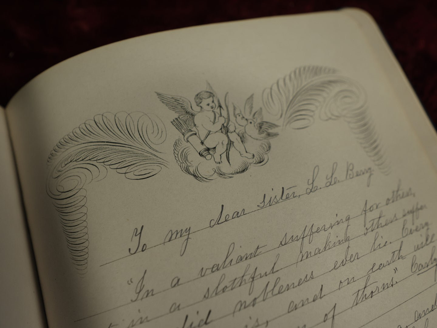 Lot 004 - Important Victorian Autograph Album, Having Belonged To Mrs. Lucinda L. Berry, Including A Signature From Pioneering 19th Century Photographer Amory Nelson Hardy (1835-1911), With Many Other Signatures, Drawings, And Writings