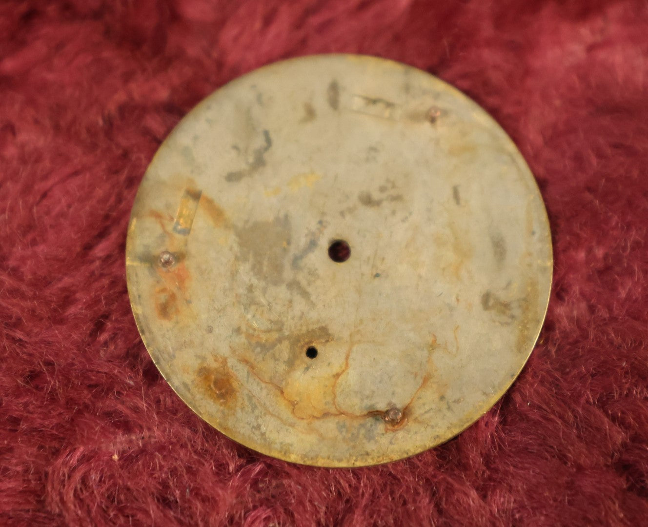 Lot 006 - Antique Masonic Free Masons Pocket Watch Dial With Compass, Square, And G