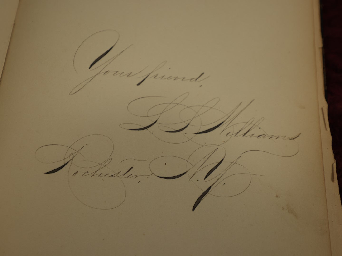 Lot 017 - Victorian Autograph Album With Many Signatures, Embossed Cover With Flowers, Gilt Fore Edge, Circa 1885, Brimfield, Massachusetts