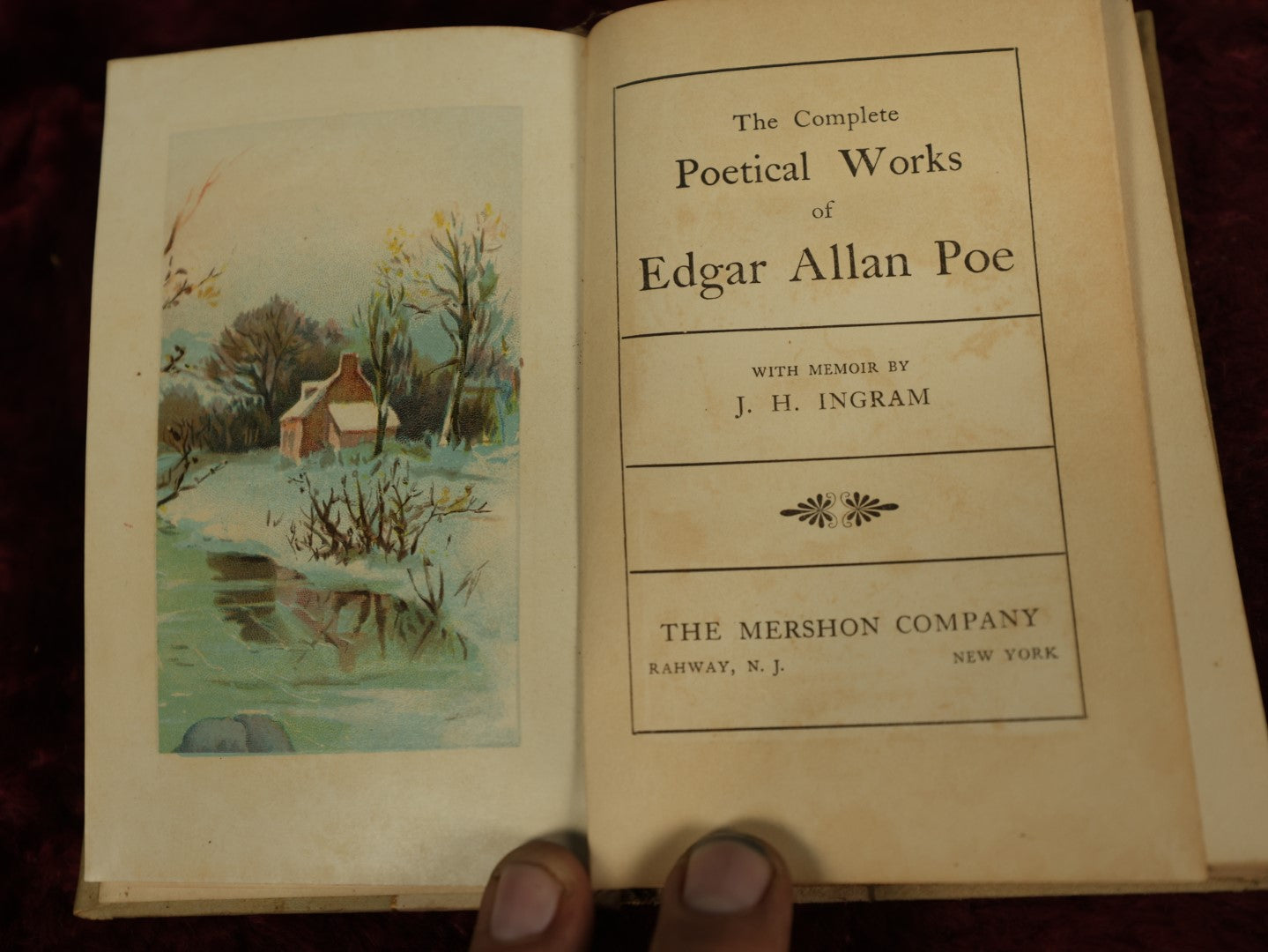 Lot 023 - The Complete Poetical Works Of Edgar Allan Poe, With Memoir By J.H. Ingram, The Mershon Company, New York And New Jersey, With Decorative Cover And Spine 