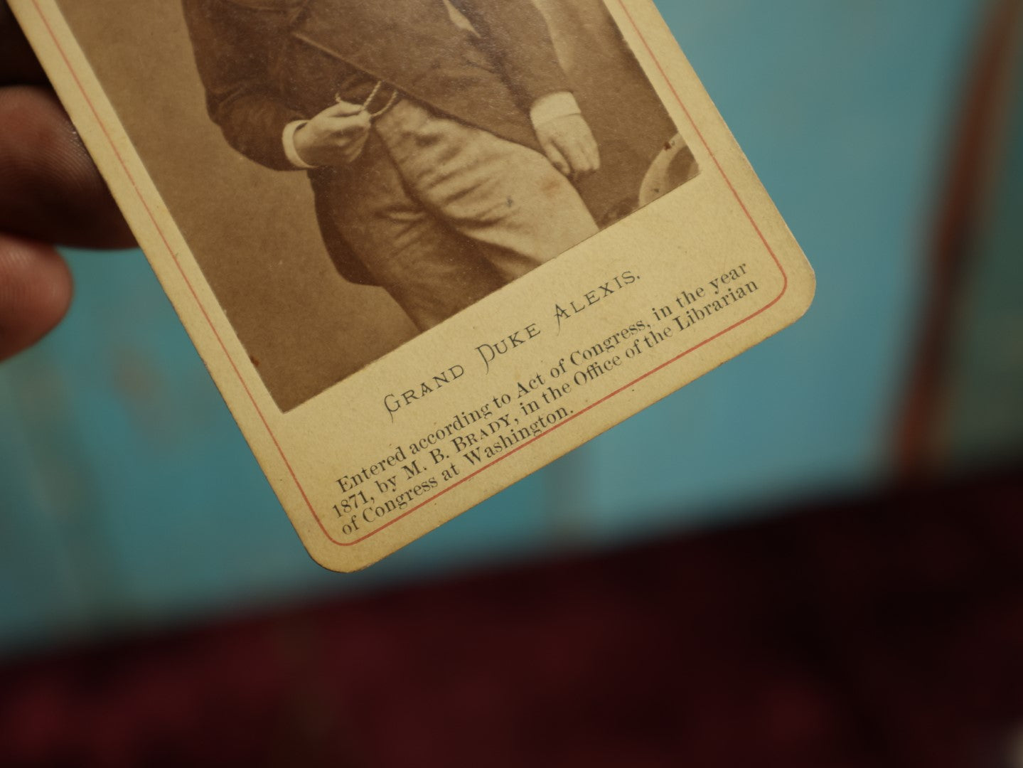 Lot 024 - Matthew Brady Carte De Visite C.D.V. Photograph Of Grand Duke Alexis Of Russia, 1871 By M.B. Brady, Brady's National Photographic Portrait Galleries, Washington D.C.