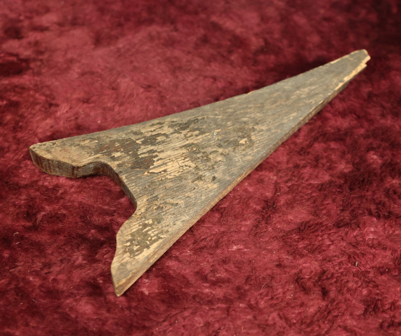 Lot 041 - Antique Primitive Wood Cut Boot Jack With Beveled Edge, Note ...