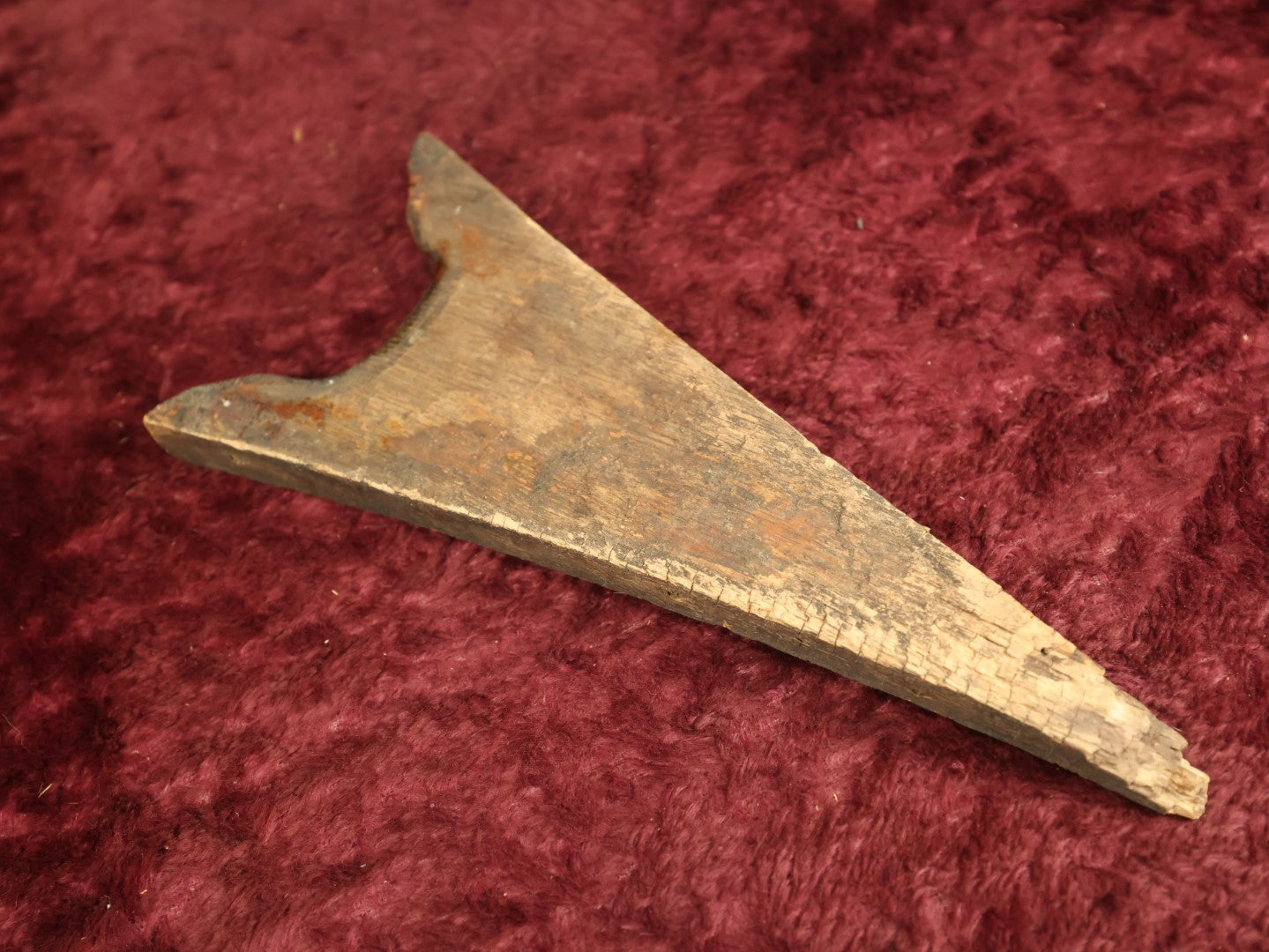 Lot 041 - Antique Primitive Wood Cut Boot Jack With Beveled Edge, Note Heavy Wear