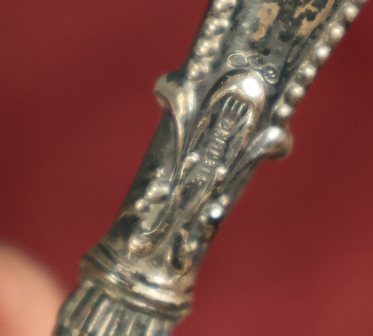 Lot 044 - Antique Sterling Silver Handled Rolling Ink Blotter With Monogram, Marked Sterling