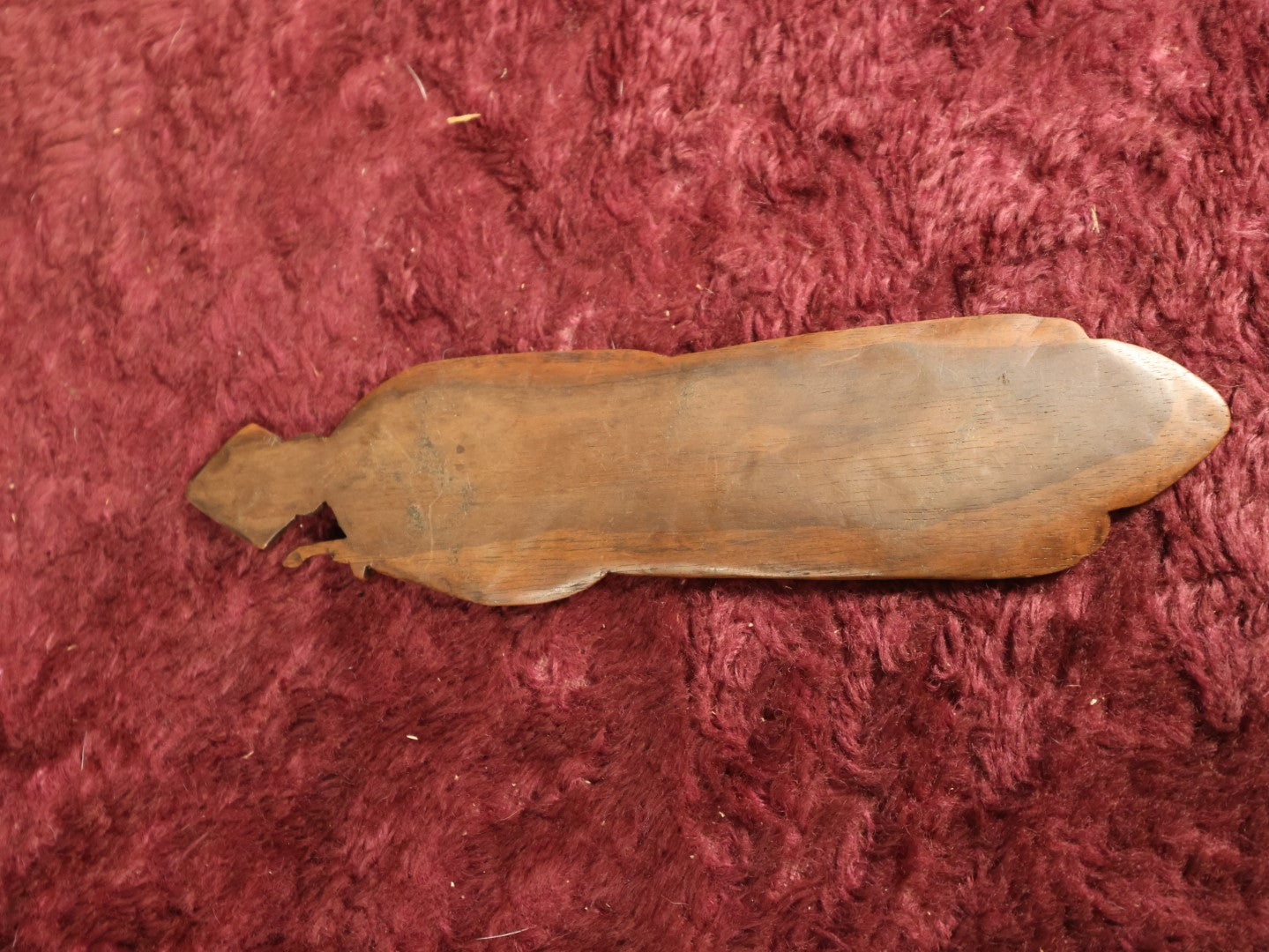 Lot 048 - Antique Hand Carved Folk Art Wooden Priest, Pope With Staff, Note Chipping, Losses