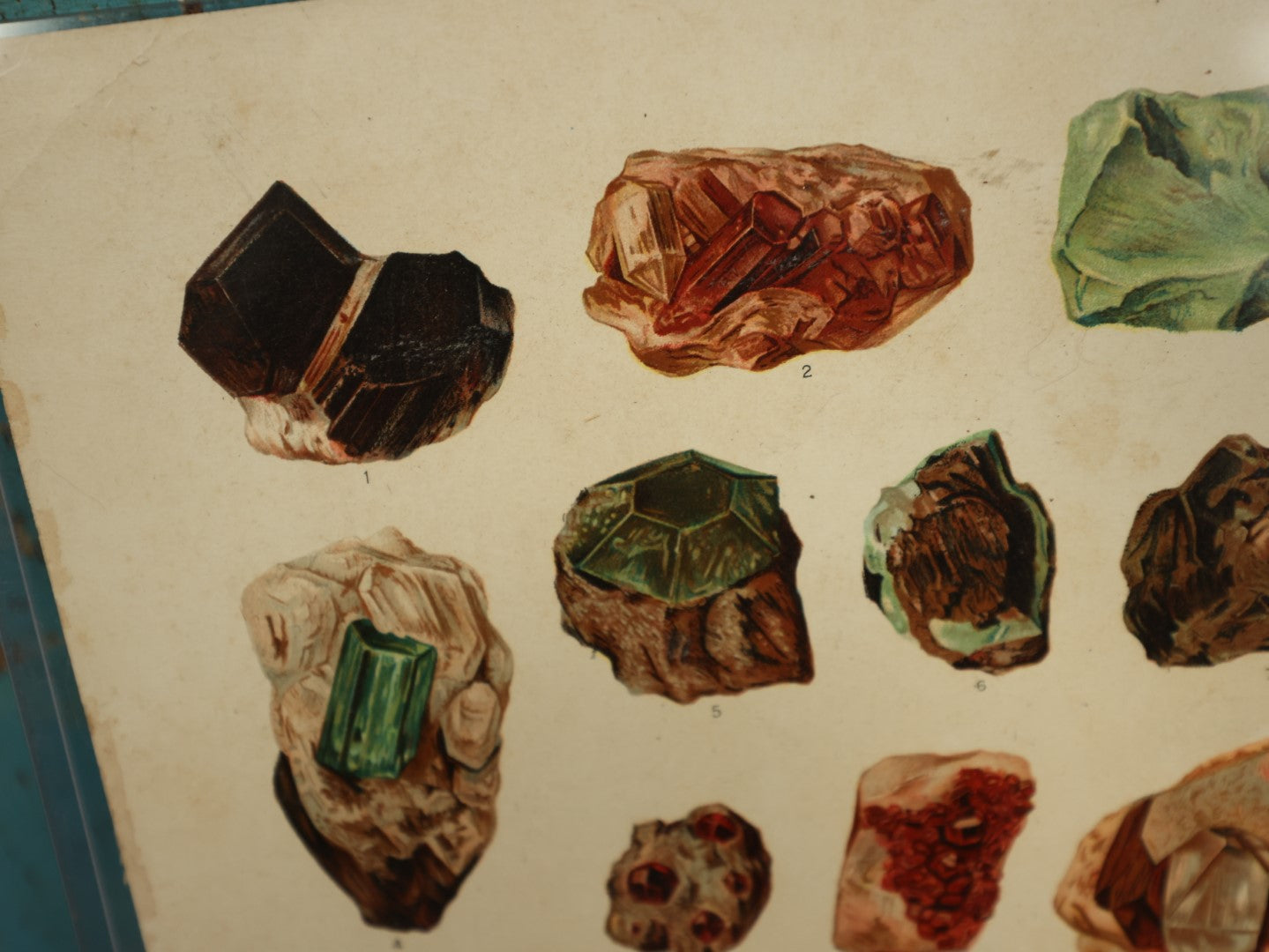 Lot 051 - Antique Chromo Lithograph Of Various Gemstones, Copyright 1896 By F.E. Wright, Julius Bien & Co., New York