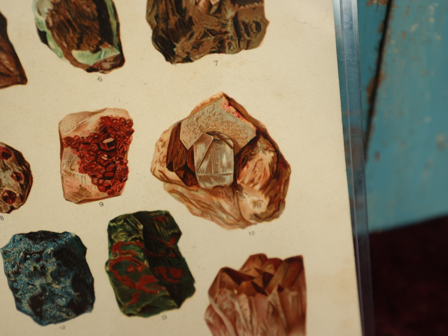 Lot 051 - Antique Chromo Lithograph Of Various Gemstones, Copyright 1896 By F.E. Wright, Julius Bien & Co., New York