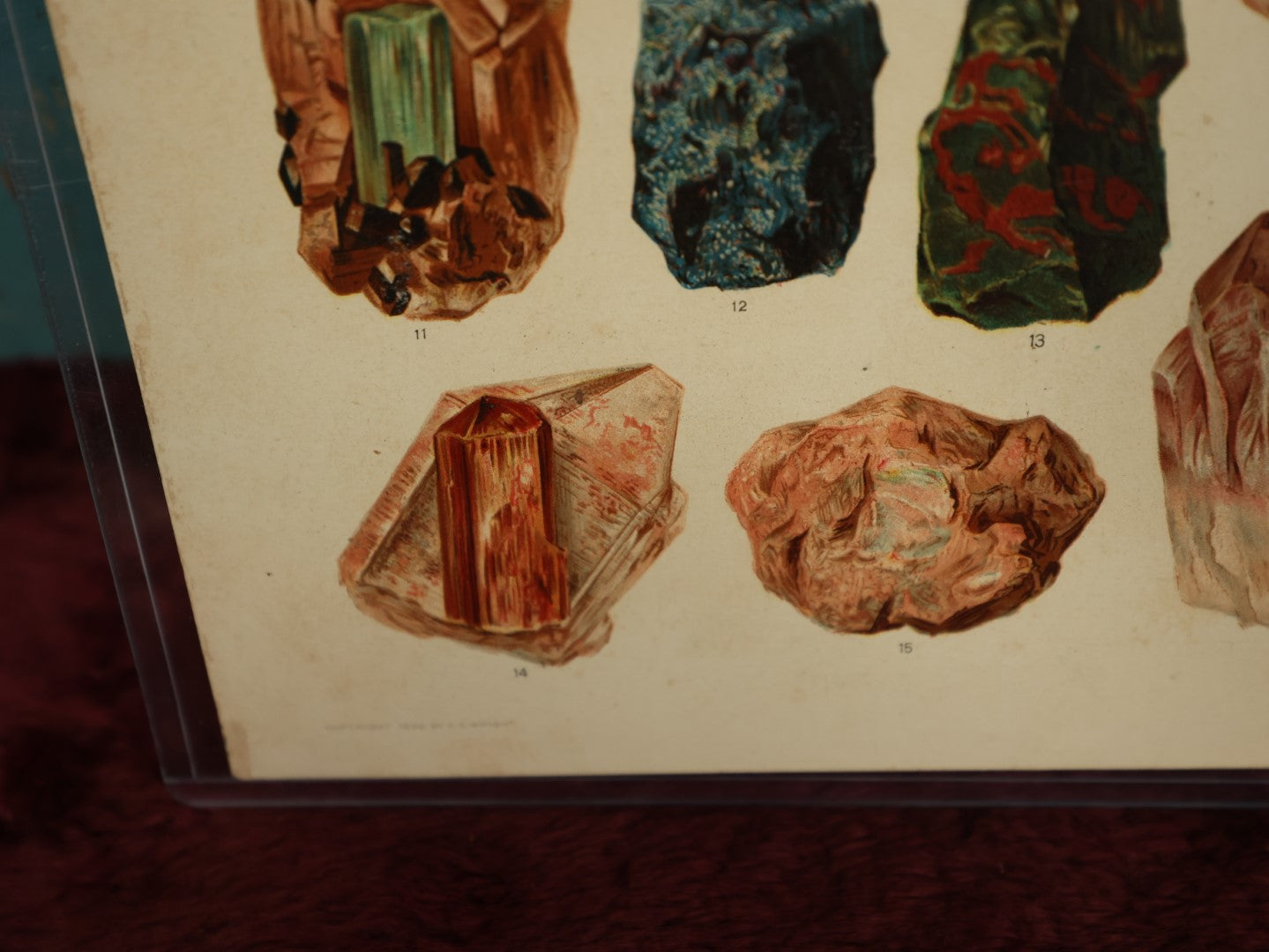 Lot 051 - Antique Chromo Lithograph Of Various Gemstones, Copyright 1896 By F.E. Wright, Julius Bien & Co., New York