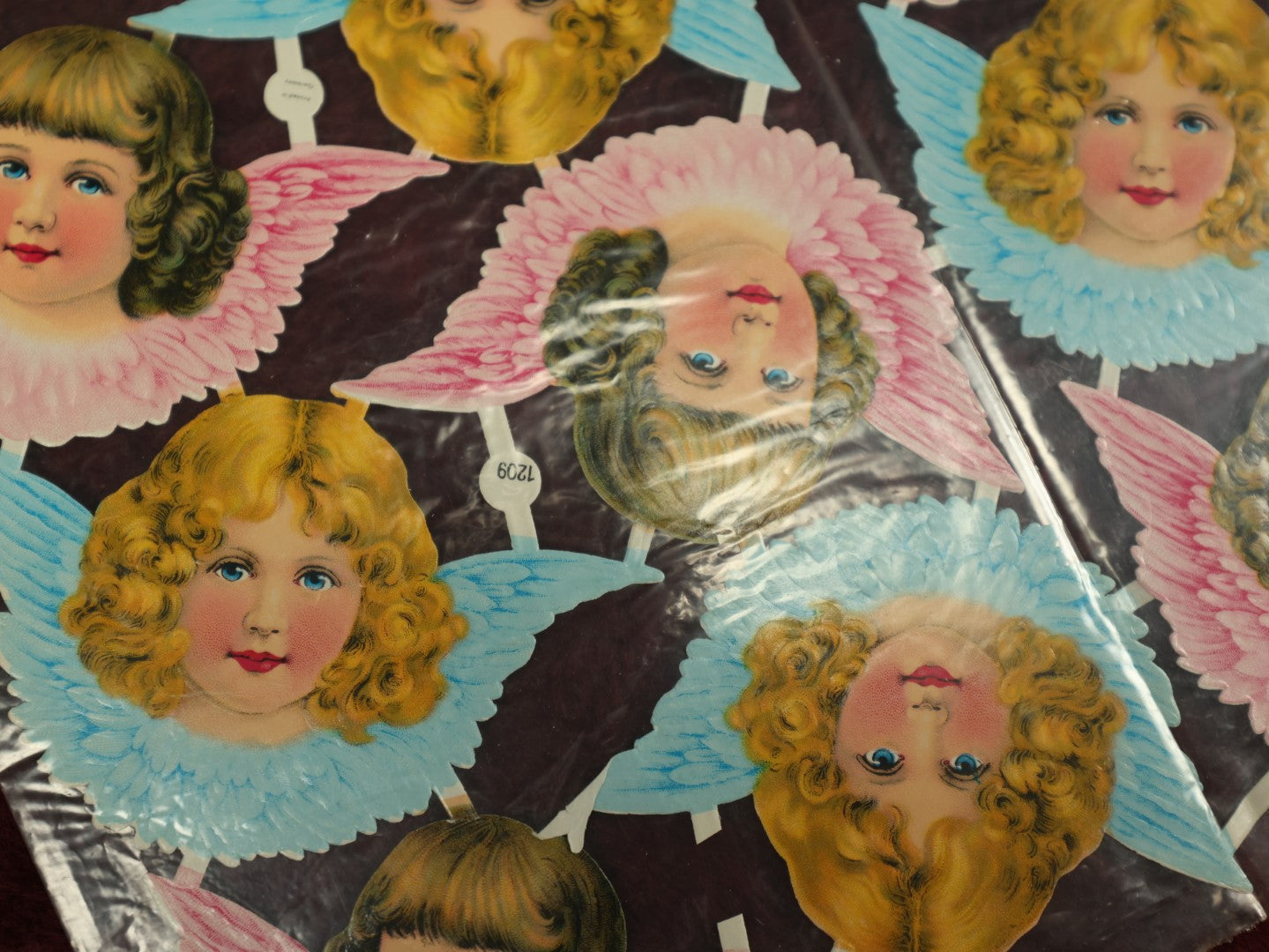 Lot 059 - Pair Of Uncut Die Cut Scrapbooking Paper Sheets Depicting Angels, Cupid, Printed In Germany, 1209 And 1030