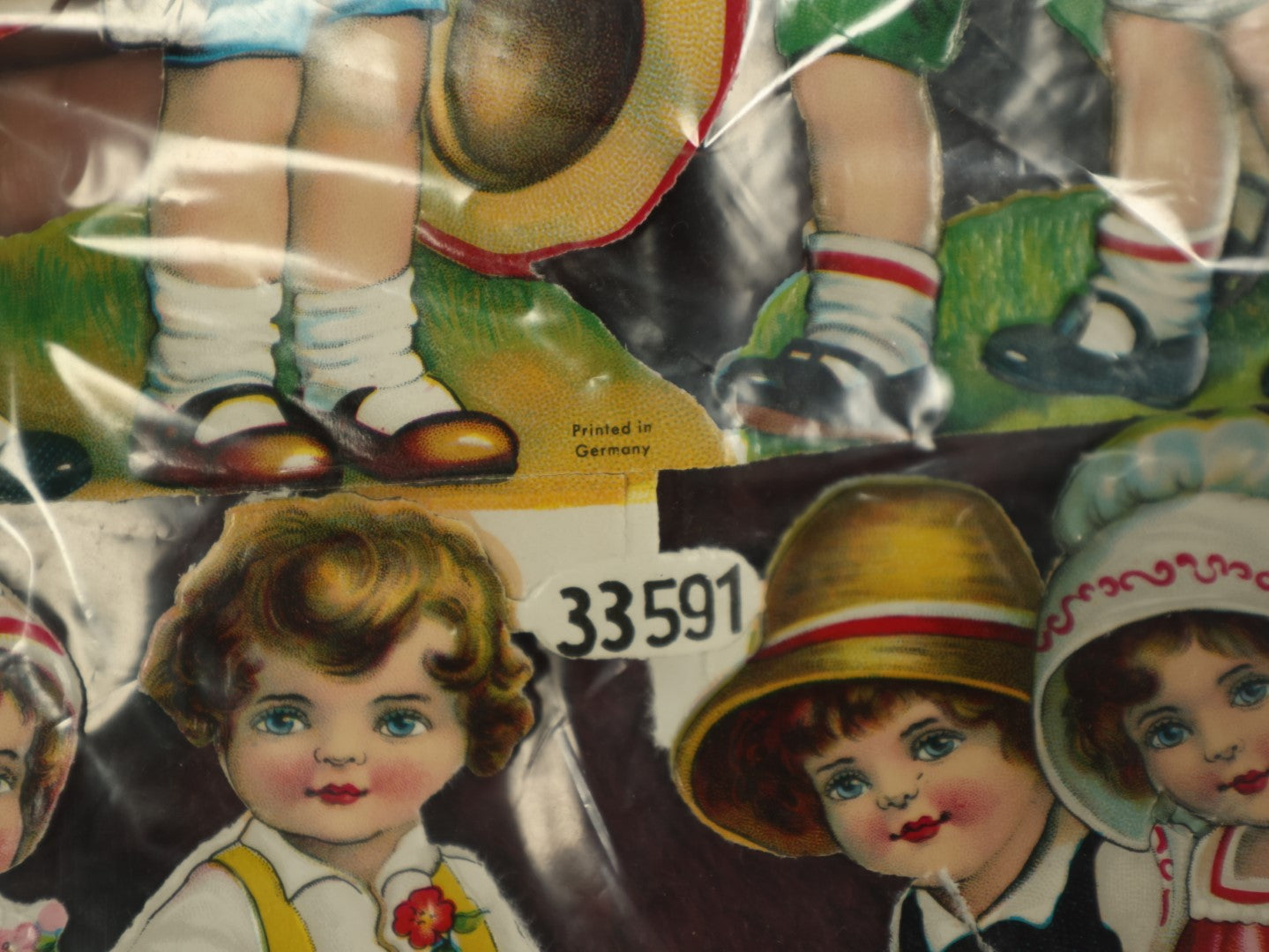 Lot 060 - Grouping Of Three Uncut Die Cut Scrapbooking Paper Sheets, Two Depicting Children, One Of Elegantly Dressed Women, Printed In Germany