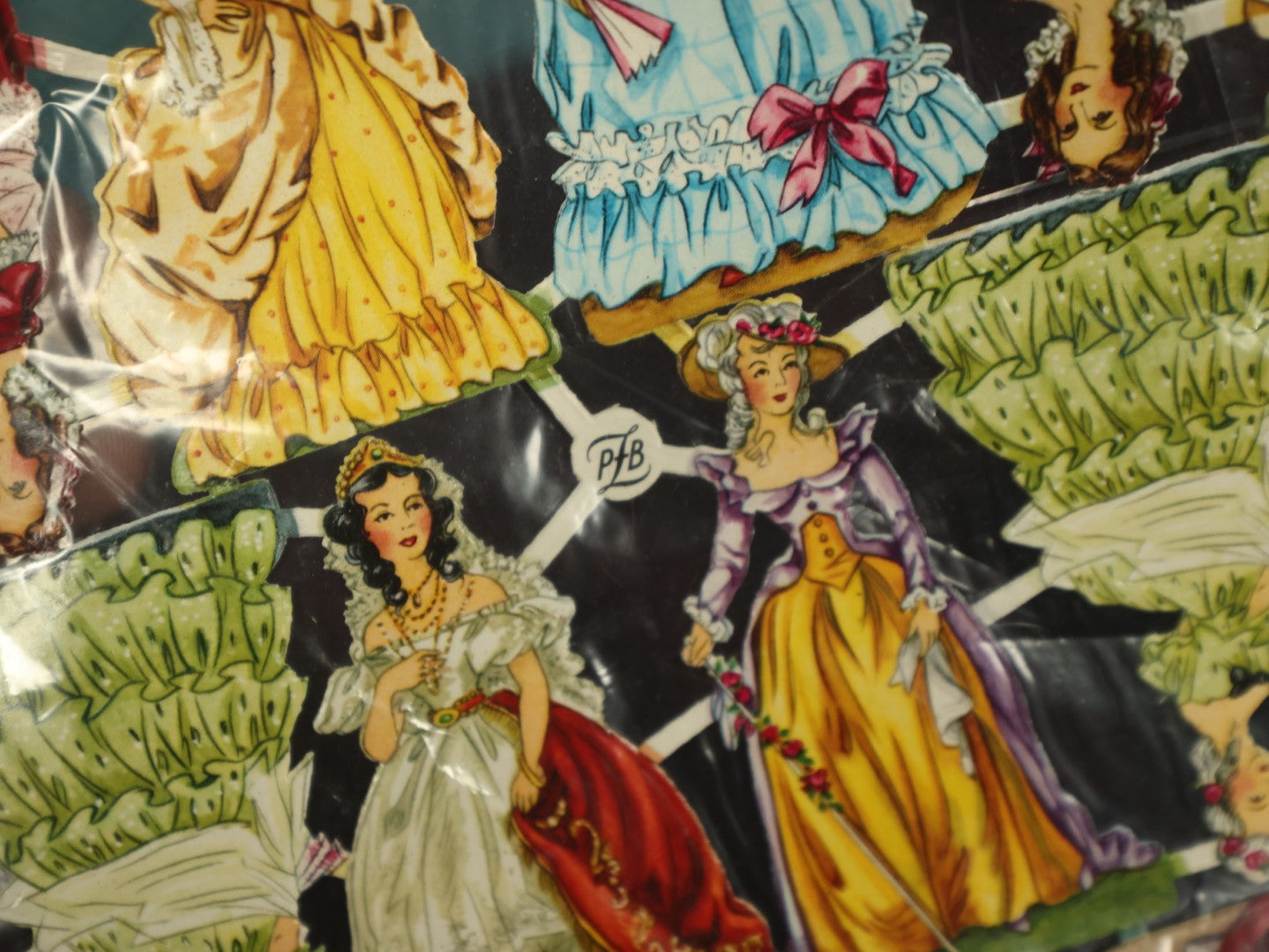 Lot 060 - Grouping Of Three Uncut Die Cut Scrapbooking Paper Sheets, Two Depicting Children, One Of Elegantly Dressed Women, Printed In Germany