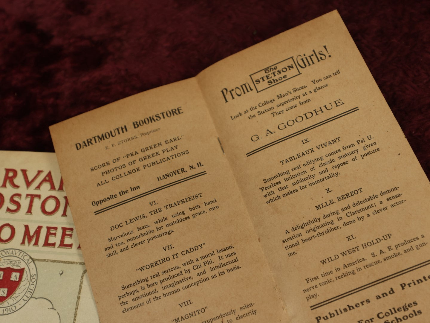 Lot 064 - Pair Of Early Aviation Event Programs, Wright Brothers Related, Including Harvard And Boston Aero Meet, September 3Rd To 13th 1910, And The Dartmouth Hippo-Drome, May 26, 1910