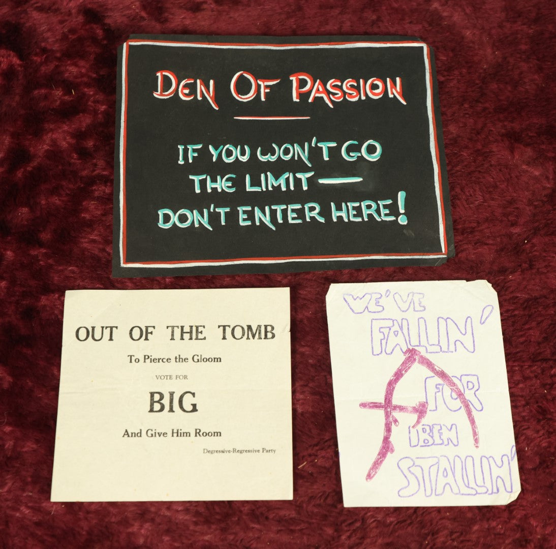 Lot 067 - Grouping Of Three Random Political Ephemera Scraps - Den Of ...