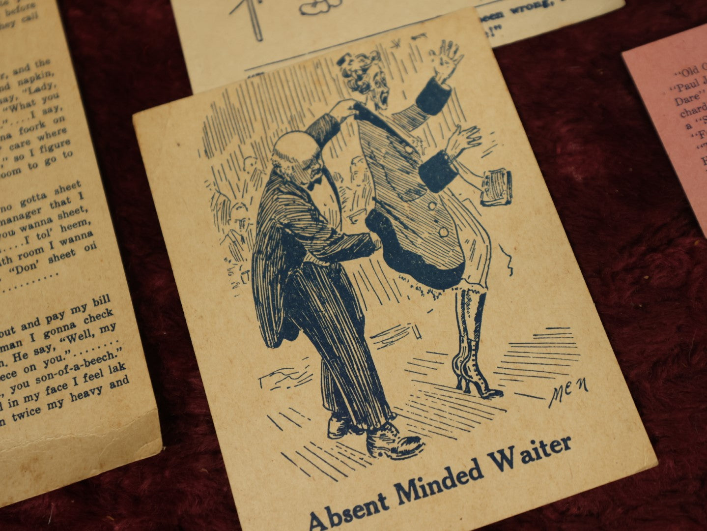 Lot 080 - Grouping Of Ten Old-Timey Joke Cards, Offensive Racial Jokes, Risque Humor, And More - Contact For Details1
