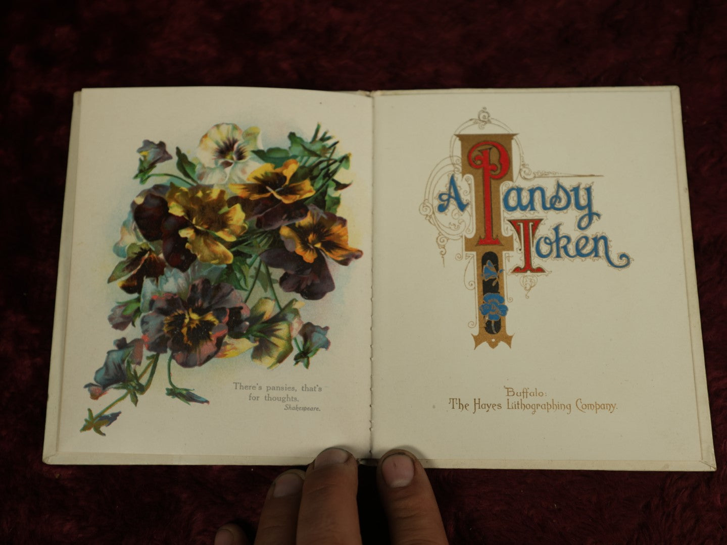 Lot 087 - Single Ephemera Booklet, "A Pansy Token," The Garland Series, Lithographed Booklet