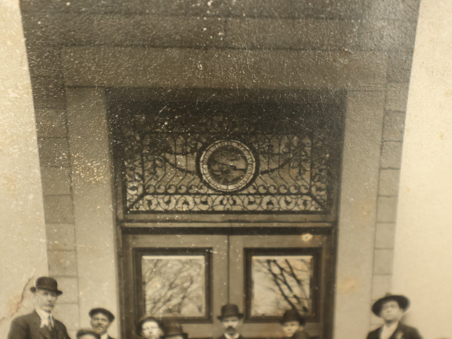 Lot 092 - Single Boarded Photo, Appears To Show Police Officers In Front Of Government Building, On Board, Trimmed