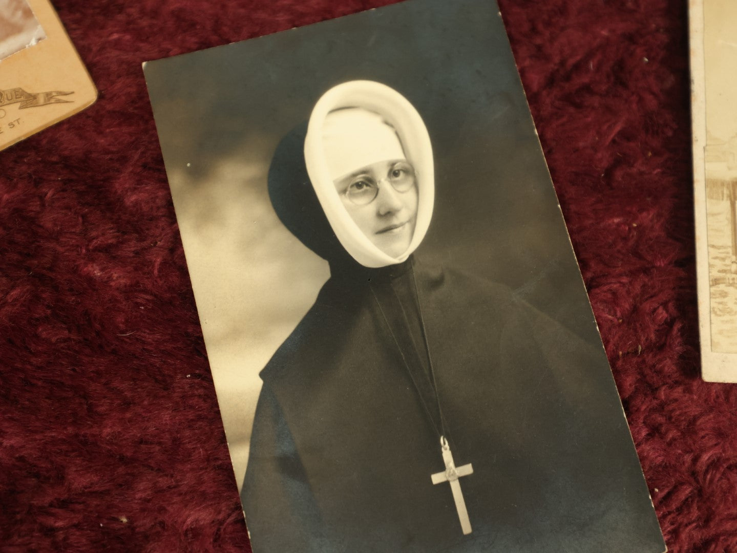 Lot 101 - Grouping Of Twelve Antique Cabinet Cards And Other Photos Of Priests, Popes, Church, And Nun