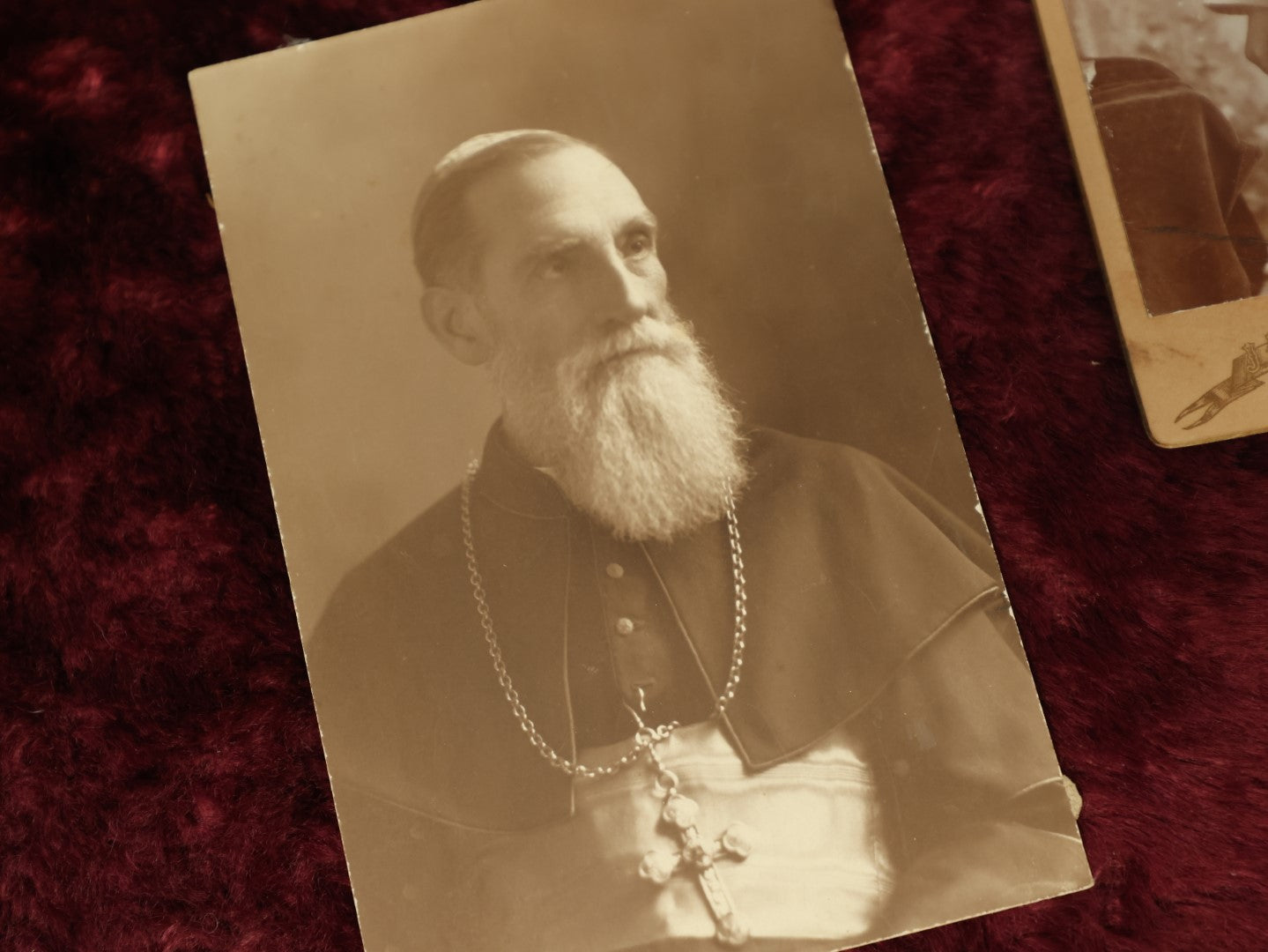 Lot 101 - Grouping Of Twelve Antique Cabinet Cards And Other Photos Of Priests, Popes, Church, And Nun