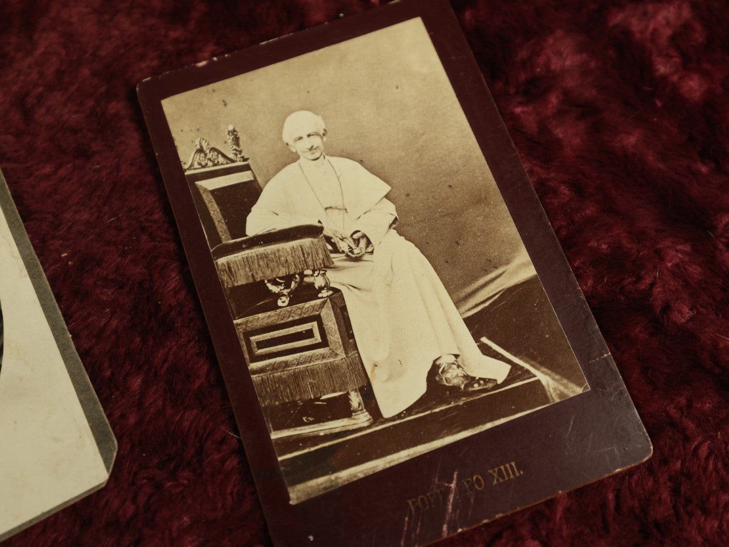 Lot 101 - Grouping Of Twelve Antique Cabinet Cards And Other Photos Of Priests, Popes, Church, And Nun