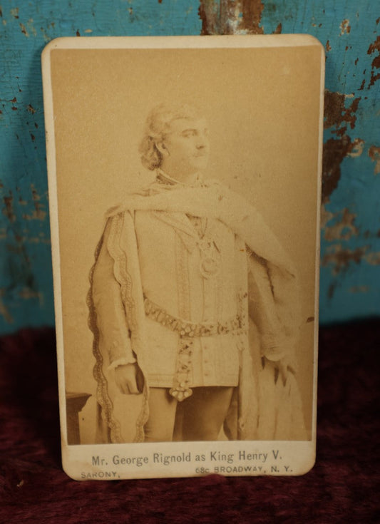 Lot 107 - Antique Carte De Visite C.D.V. Photograph Of Mr. George Rignold, Actor, As King Henry V, Sarony Photographer, Broadway, New York City