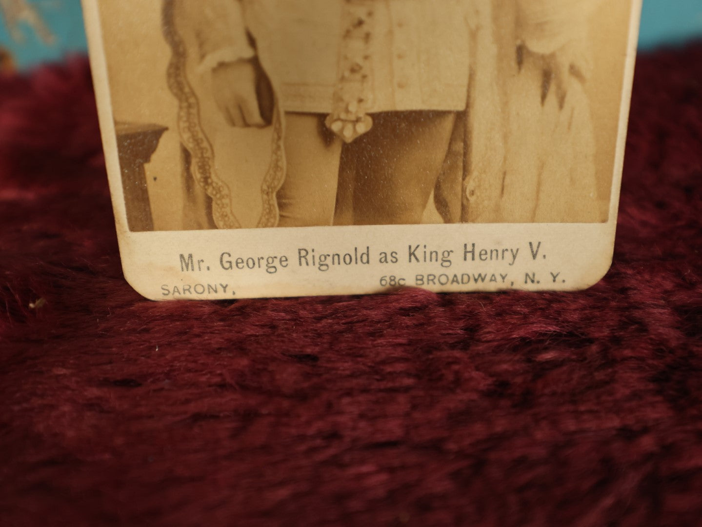 Lot 107 - Antique Carte De Visite C.D.V. Photograph Of Mr. George Rignold, Actor, As King Henry V, Sarony Photographer, Broadway, New York City