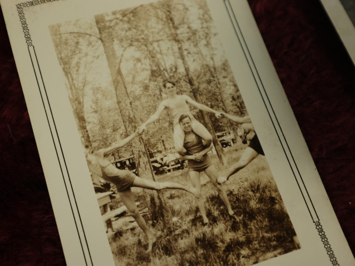 Lot 120 - Snapshot Grouping, Four Photos, Vintage Shots Of Ladies, Swimsuit, And Guitar