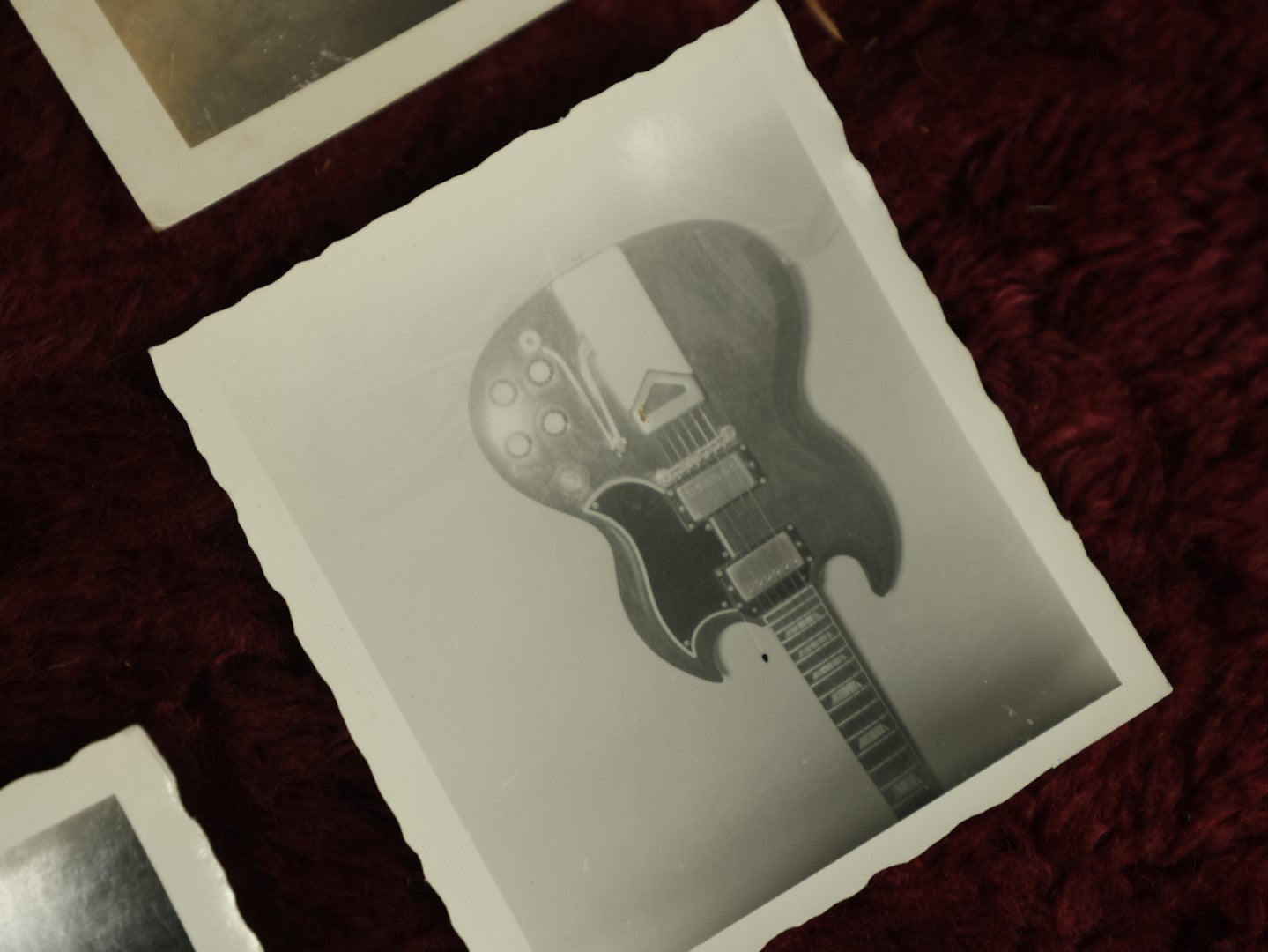 Lot 120 - Snapshot Grouping, Four Photos, Vintage Shots Of Ladies, Swimsuit, And Guitar