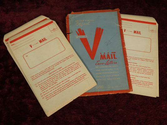 Lot 132 - Vintage Weddel's V-Mail Invo-Letters, Combination Sheets And Envelopes For Rush Photographic Mail To Our Armed Forces Overseas, Stanley Wessel & Company, Chicago, Incomplete, Note Heavy Wear