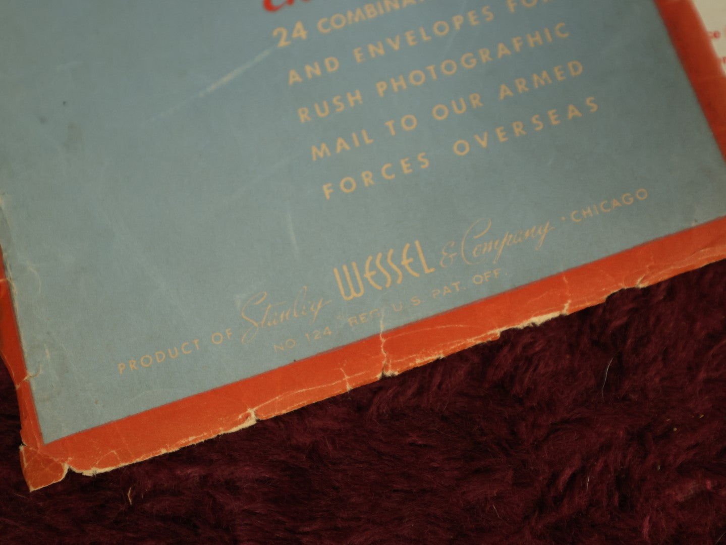 Lot 132 - Vintage Weddel's V-Mail Invo-Letters, Combination Sheets And Envelopes For Rush Photographic Mail To Our Armed Forces Overseas, Stanley Wessel & Company, Chicago, Incomplete, Note Heavy Wear