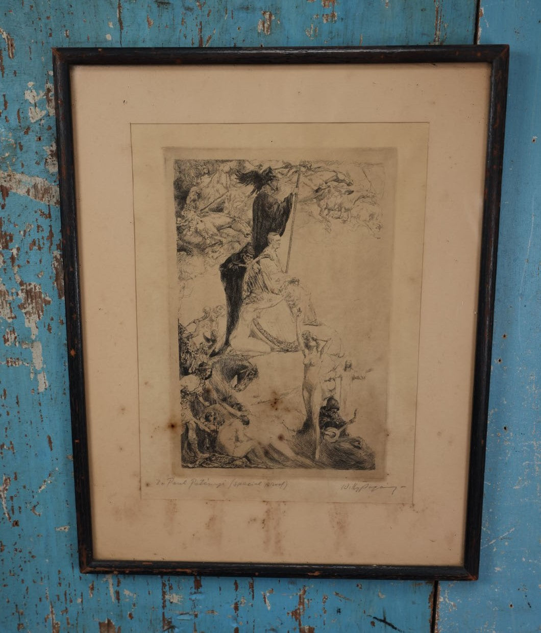 Lot 003 - Willy Pogany (Hungarian, 1882-1955) Special Artist Proof Etching Of Scene From "Parsifal," Depicting Death And Other Esoteric Themes, Inscribed To Friend Paul Petinizi