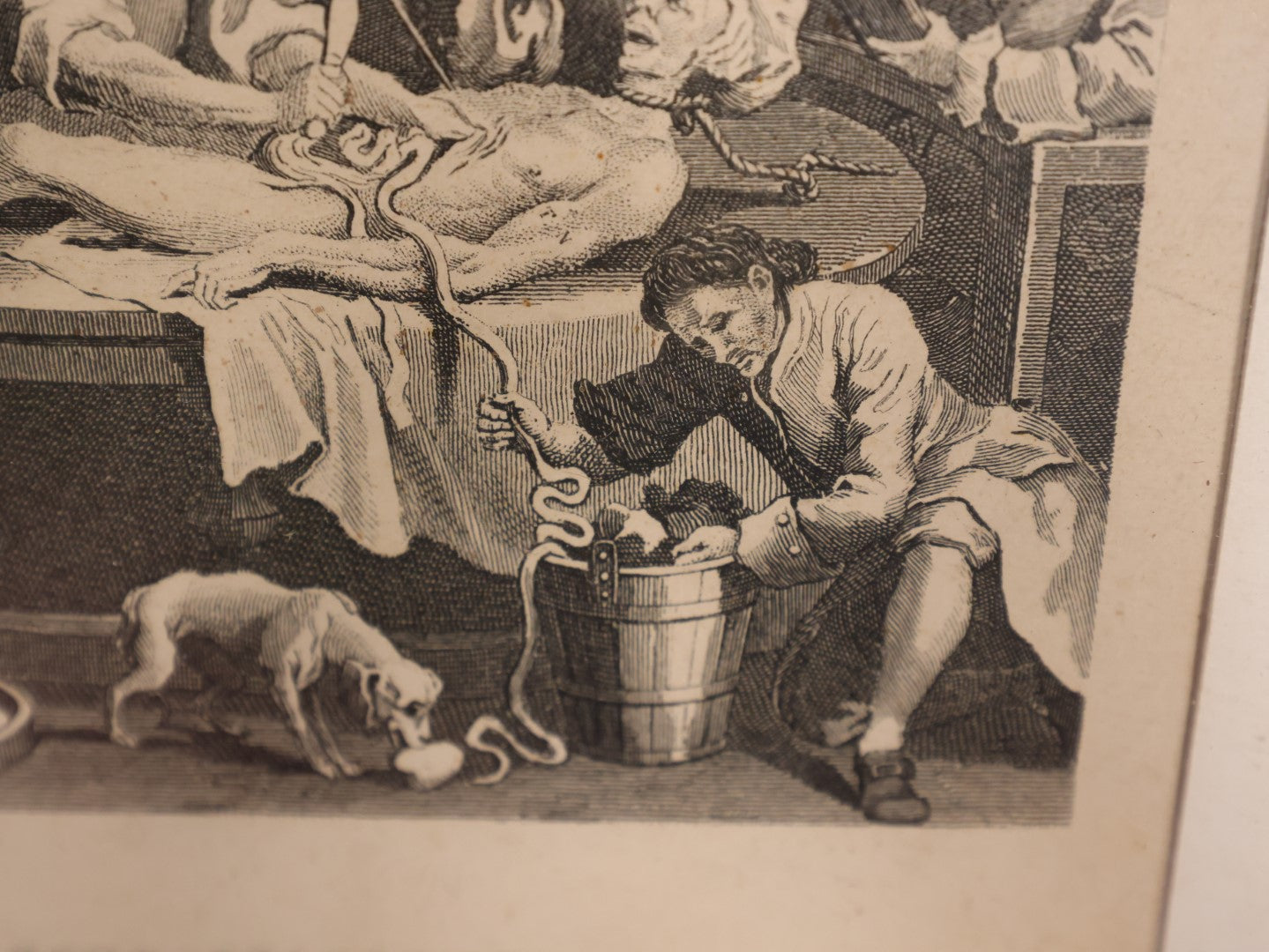 Lot 004 - "The Reward Of Cruelty," Antique Engraving By John Romney (1785-1863) After William Hogarth (1697-1764), Depicting Character Being Disemboweled While Alive By Surgeons, Final Image In Series "The Four Stages Of Cruelty"