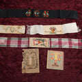 Lot 130 - Grouping Of Six Antique Punchwork Embroidered Bookmarks Including From A Friend, Touch Not Thy Cup, And More, Various Condition