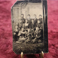Lot 151 - Single Tintype Photograph, Group Of Twelve People, Maybe Students, Five Girls, Seven Boys (Take #1 - Cut On Left Corners)